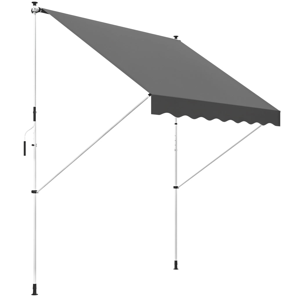 Toldo Manuale Retrattile per Terrazza ¨C Minimal ¨C Grigio 300x150x170-280 cm