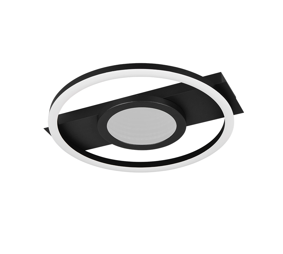 Plafoniera LED rotonda, metallo, nero, L 36 cm, Wheeler