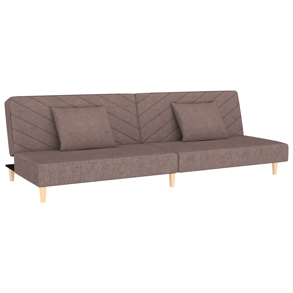 Divano letto | Sof¨¤ letto | Letto singolo a 2 Posti con 2 Cuscini Tortora in Tessuto