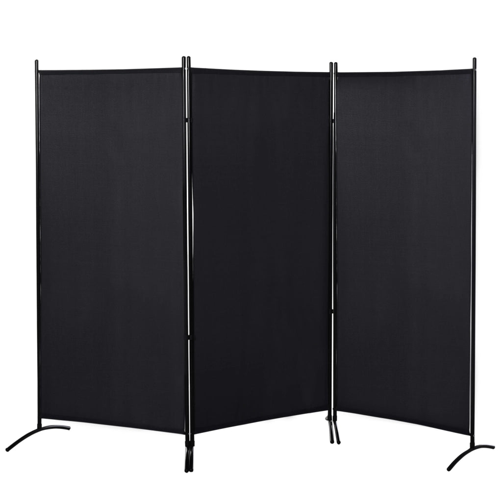 Paravento 3 Ante Pieghevole ¨C Minimal ¨C Nero Metallo 182x253 cm
