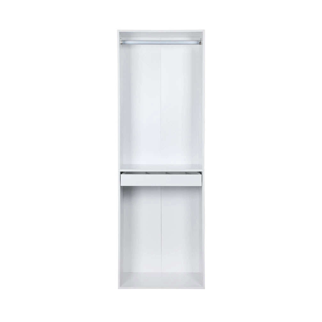 Modulo guardaroba con appendiabiti e portapantaloni, bianco