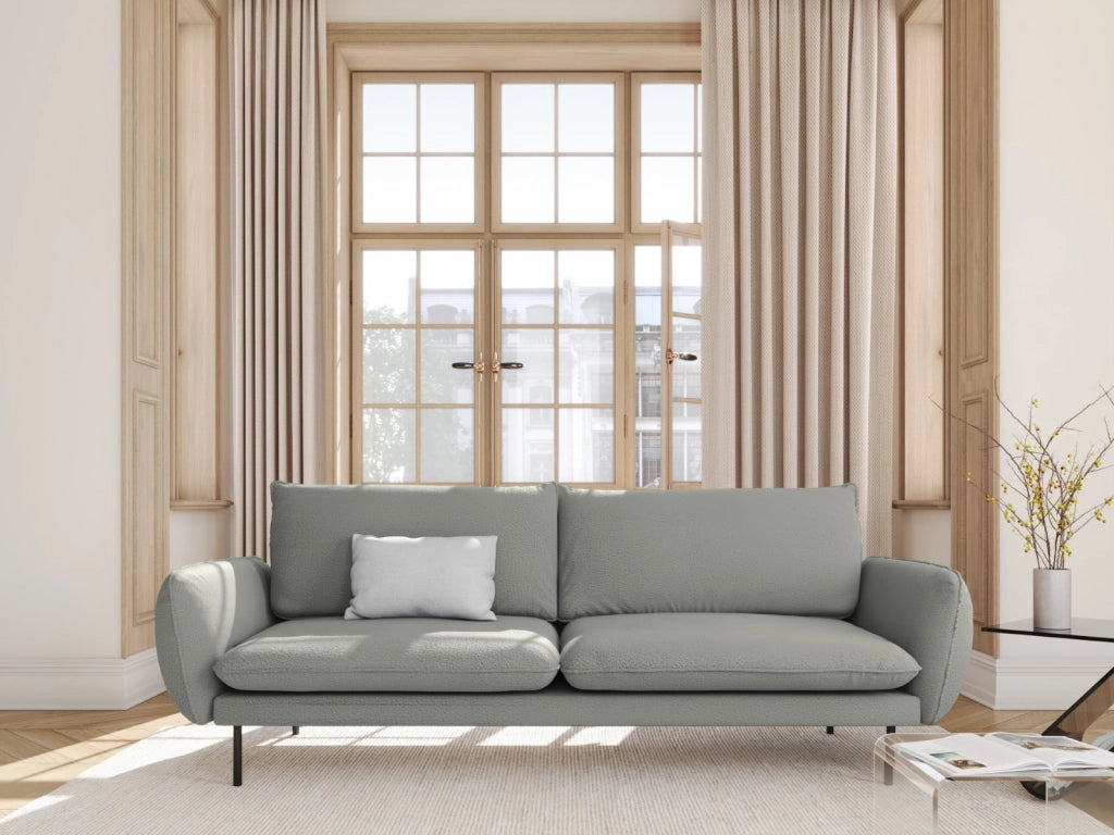 Cosmopolitan Design - Divano "Vienna" 4 posti in bouclé grigio 