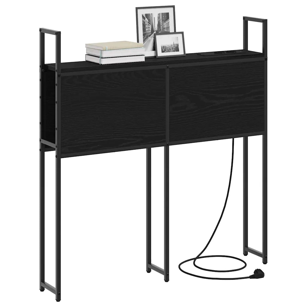 Testiera con Stazione di Carica e Storage Rovere nero 859790