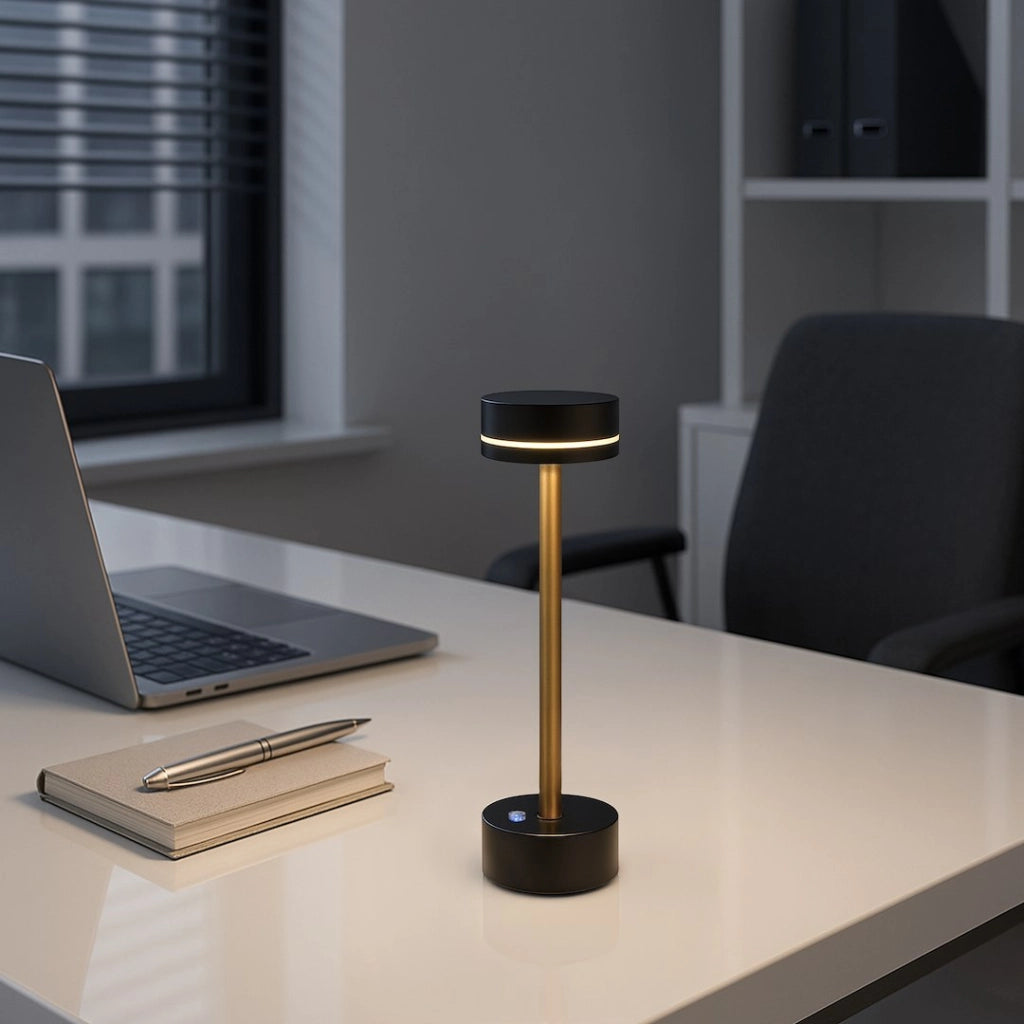 Lampada da tavolo nero-oro LED 5W 3000K touch SAM Milagro