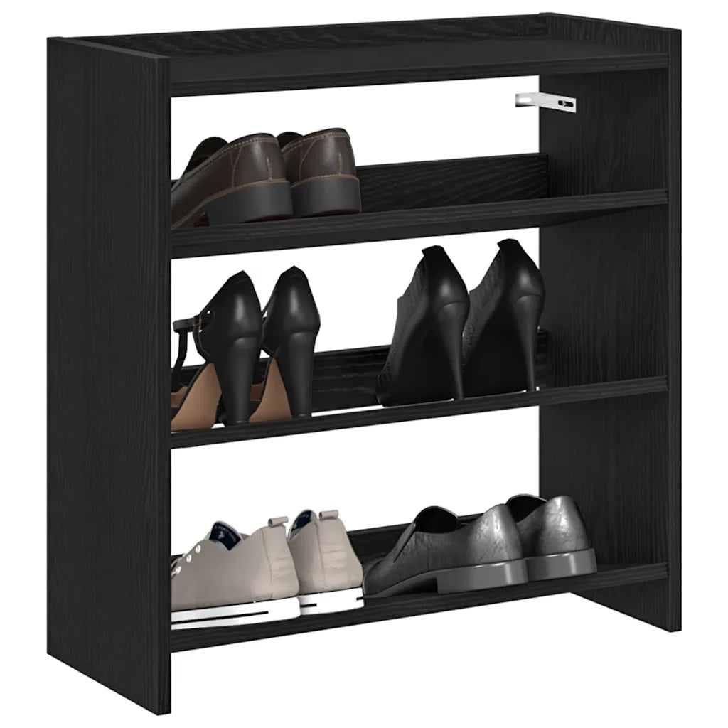 Scarpiera Nera 60x25x62 cm in Legno Multistrato 859888
