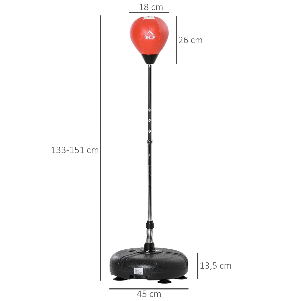 Sacco da Boxe Gonfiabile con Base ¨C Xylo ¨C Altezza Regolabile 133-151 cm con Guanti e Pompa