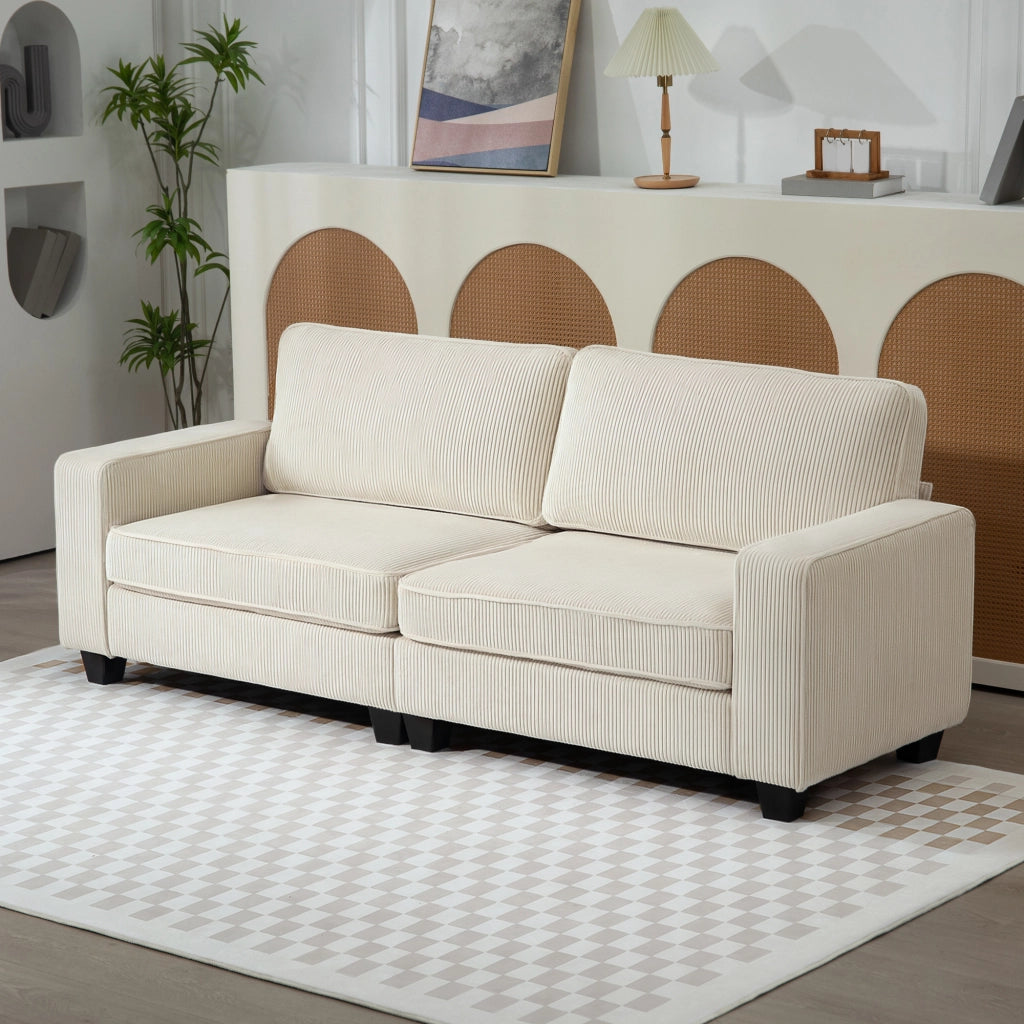 Divano 3 posti in tessuto ¨C Minimal ¨C crema 227x84x87