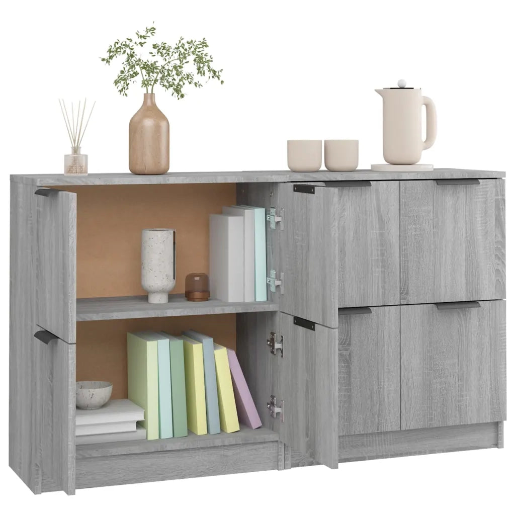 Credenze 2 pz Grigio Sonoma 60x30x70 cm in Legno Multistrato 3115810