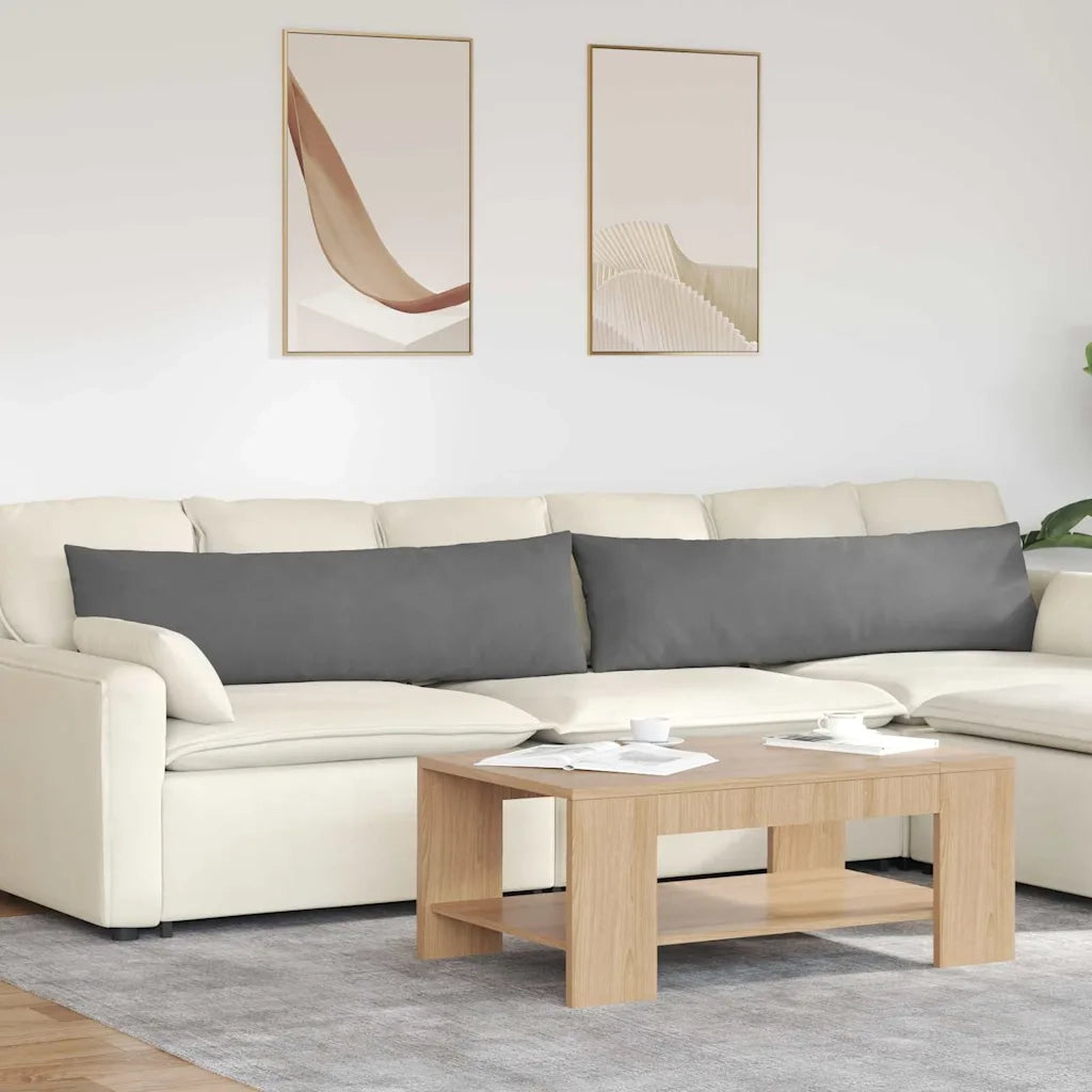 Cuscini da Divano 2 pcs Grigio scuro 145 x 40 cm Tessuto 42013856