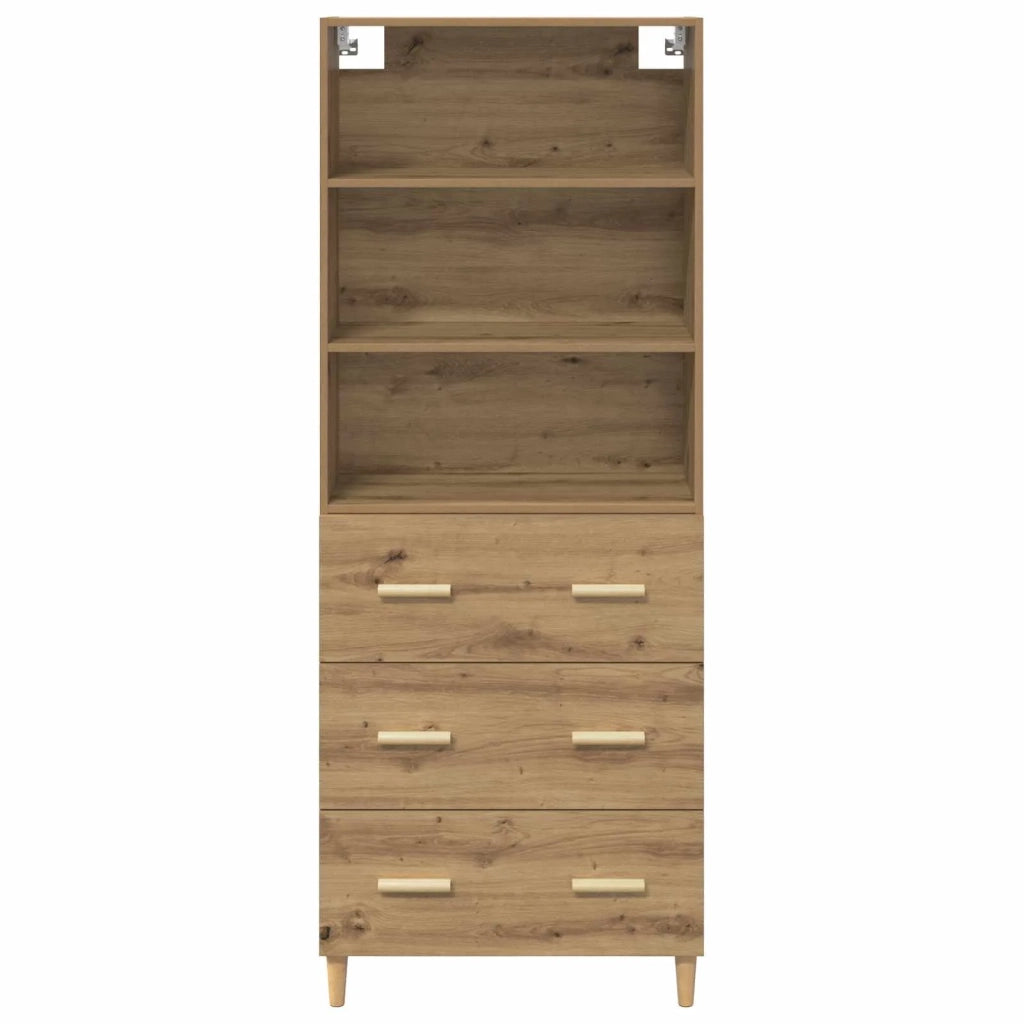 Credenza con Cassetto-Buffet-Armadio da cucina Rovere artigianale 69,5 x 32,5 x 180 cm 672417