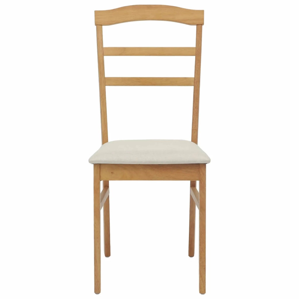 Sedia da pranzo 2 pcs Naturale e chiaro Legno di gomma solido
