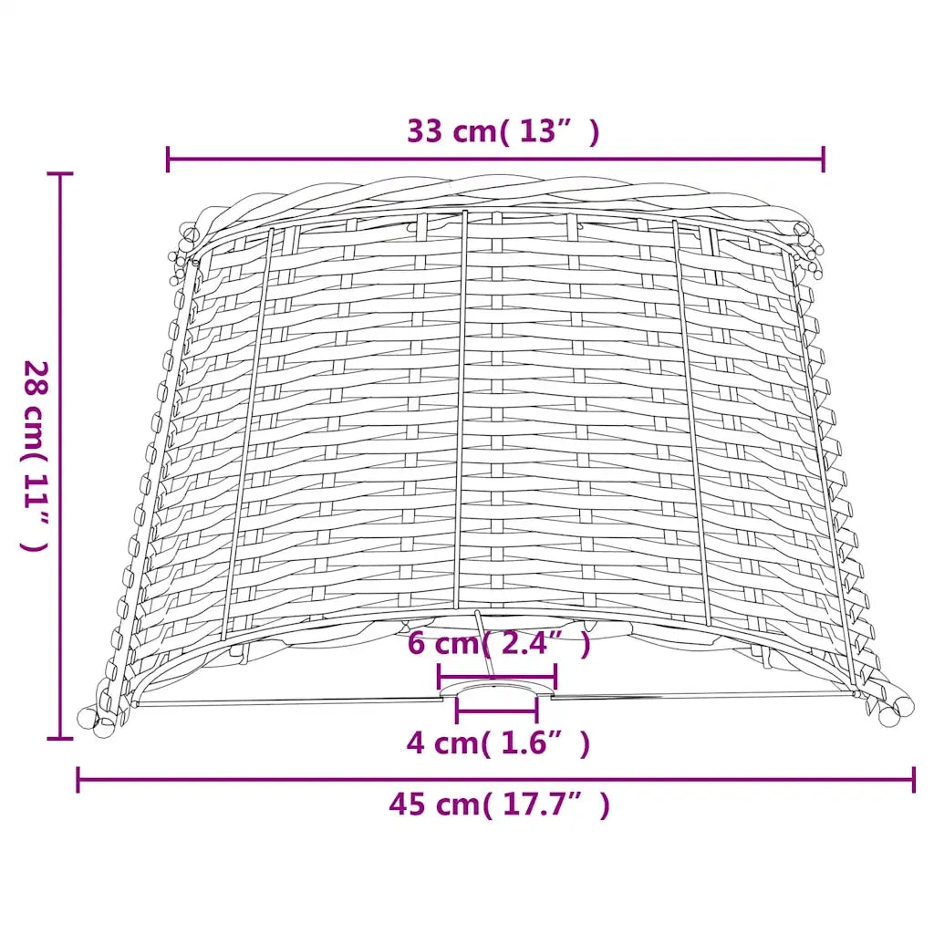 Paralume Marrone ?45x28 cm in Vimini CFW7868249