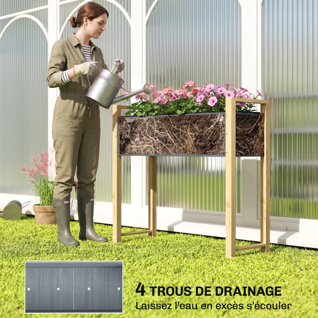 Letto da Giardino Rialzato con Telaio ¨C Minimal ¨C 98x37x90 cm, Grigio