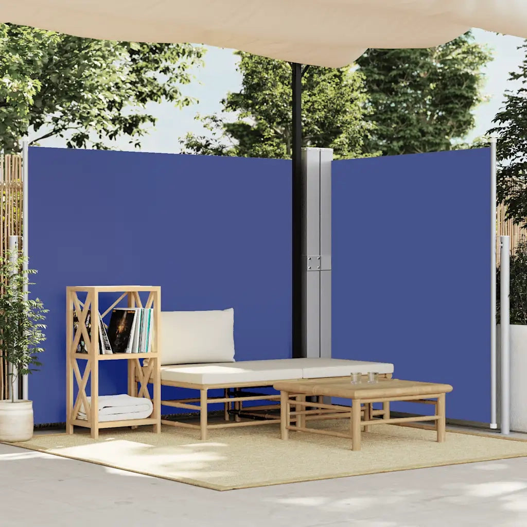 Tenda Laterale Retrattile per Patio 170x1200 cm Blu 313397