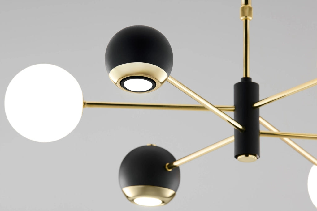 Lampada a sospensione MOKA oro/nero 6 luci G9+GU10 Jupiter