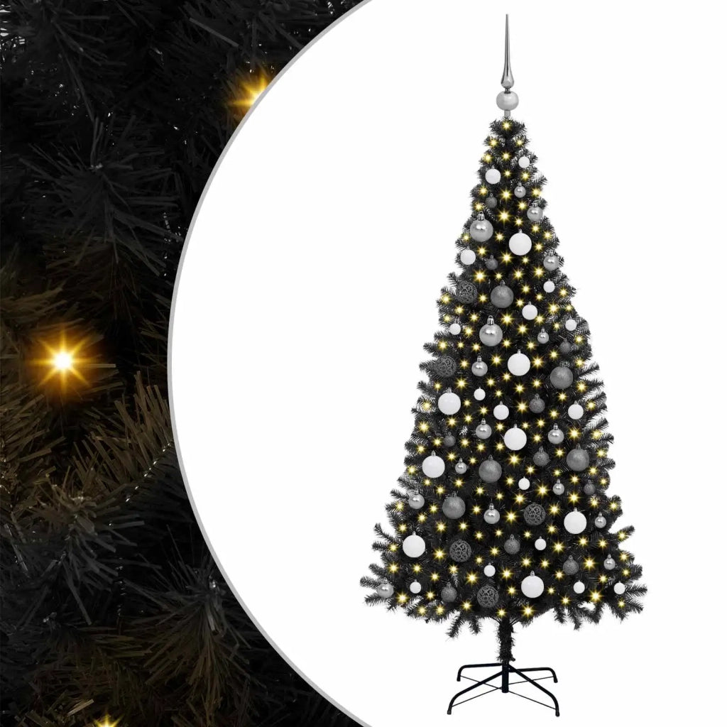 Albero di Natale con 300 LED con supporto Nero 180 cm PVC 3396477