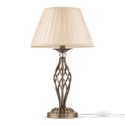Maytoni Lampada da scrivania shabby chic Grace 1 luce E14 ottone metallo diffusore organza beige