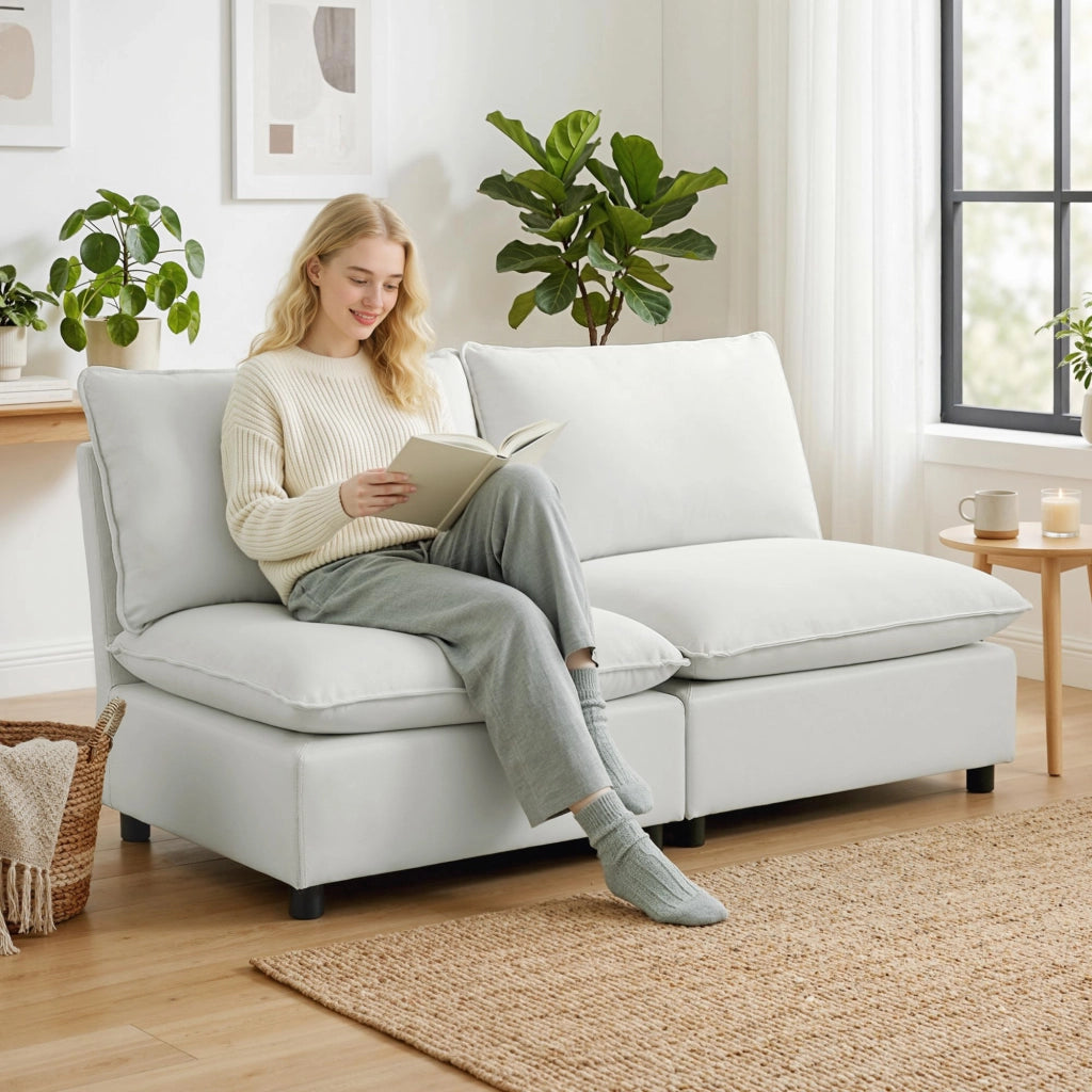 Divano 2 posti in similpelle ¨C zephmum ¨C grigio 146 cm