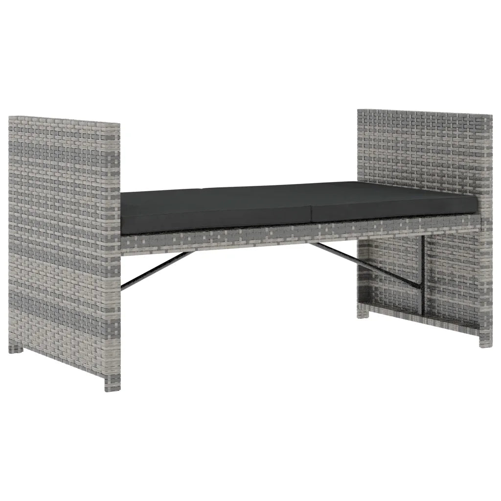 Set Divani da Giardino 5 pz con Cuscini in Polyrattan Grigio 48134