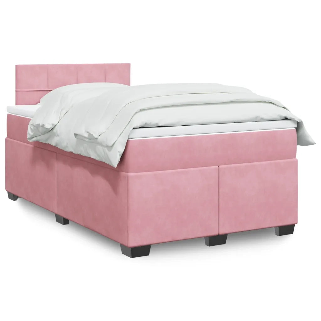 Giroletto a Molle con Materasso Rosa 120x200 cm in Velluto 3286287