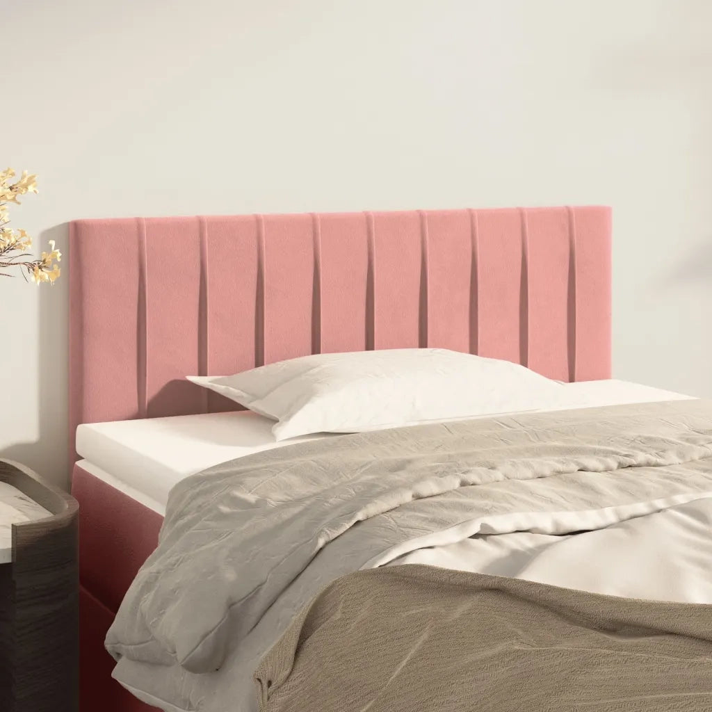 Testiera-Testata-Testiera Decorativa Rosa 100x5x78/88 cm in Velluto 191732