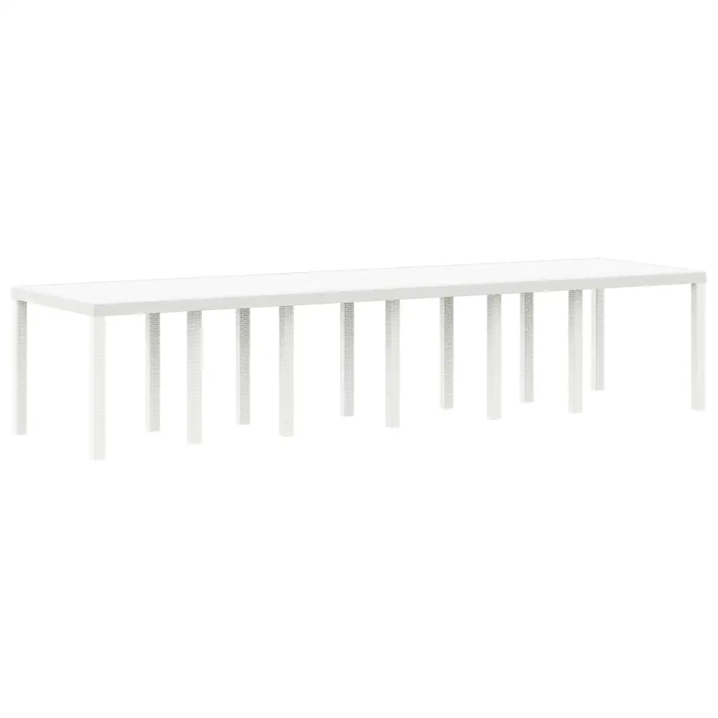 Tavolo da Giardino Bianco 350 x 100 x 74 cm polyrattan