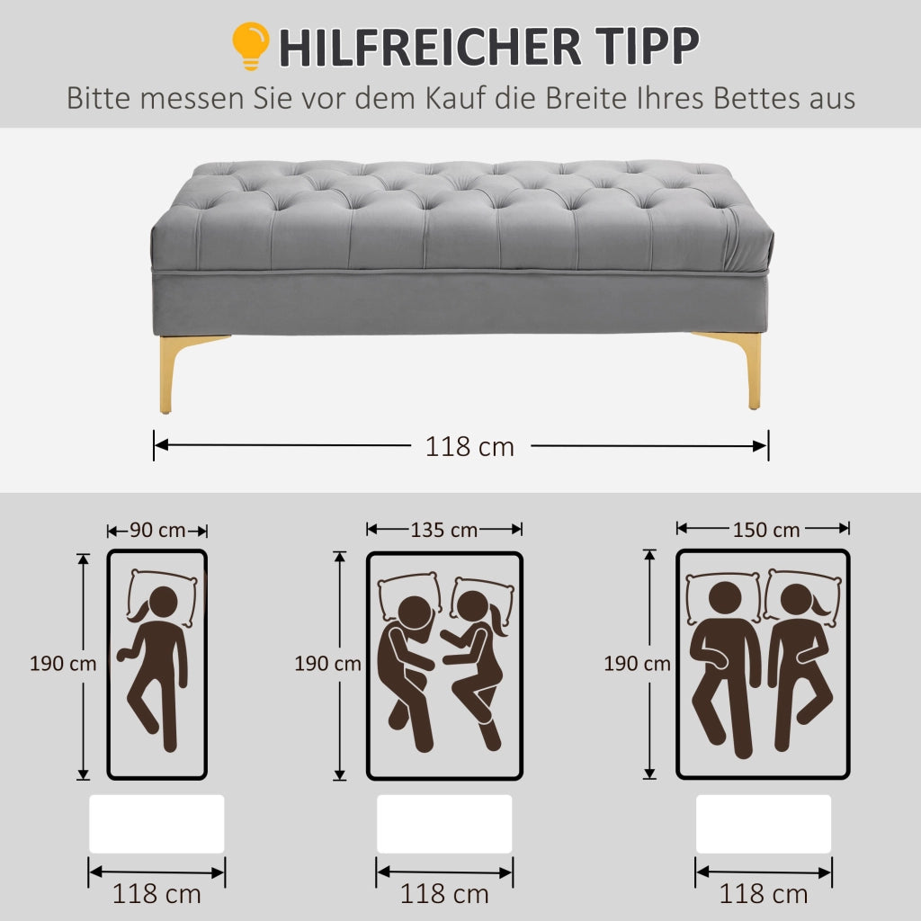 Letto contenitore imbottito in velluto ¨C Minimal ¨C grigio chiaro
