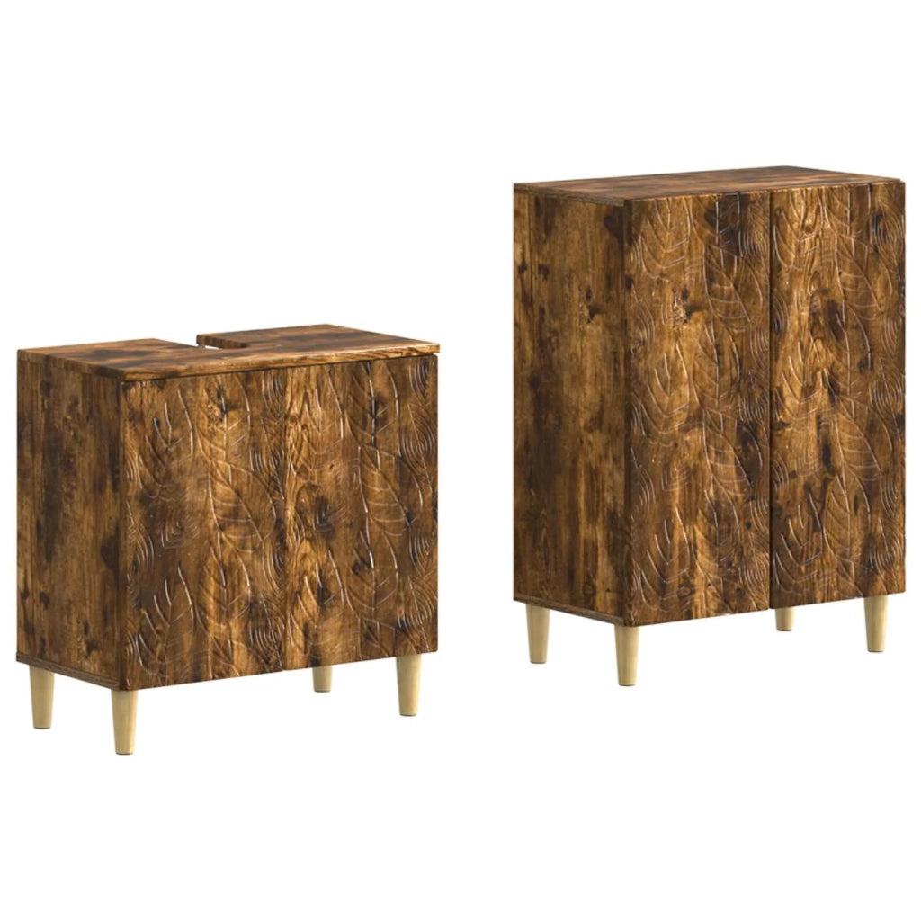 Set di Armadi da Bagno da 2 Pezzi DELFT Rovere Fumo 3417626
