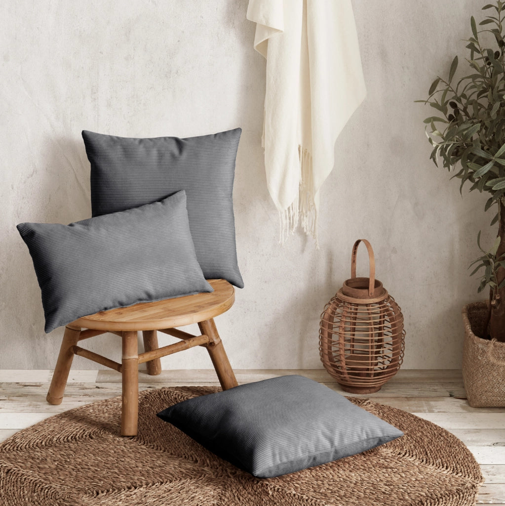 Cuscino quadrato velluto grigio 45x45 cm - DUNE