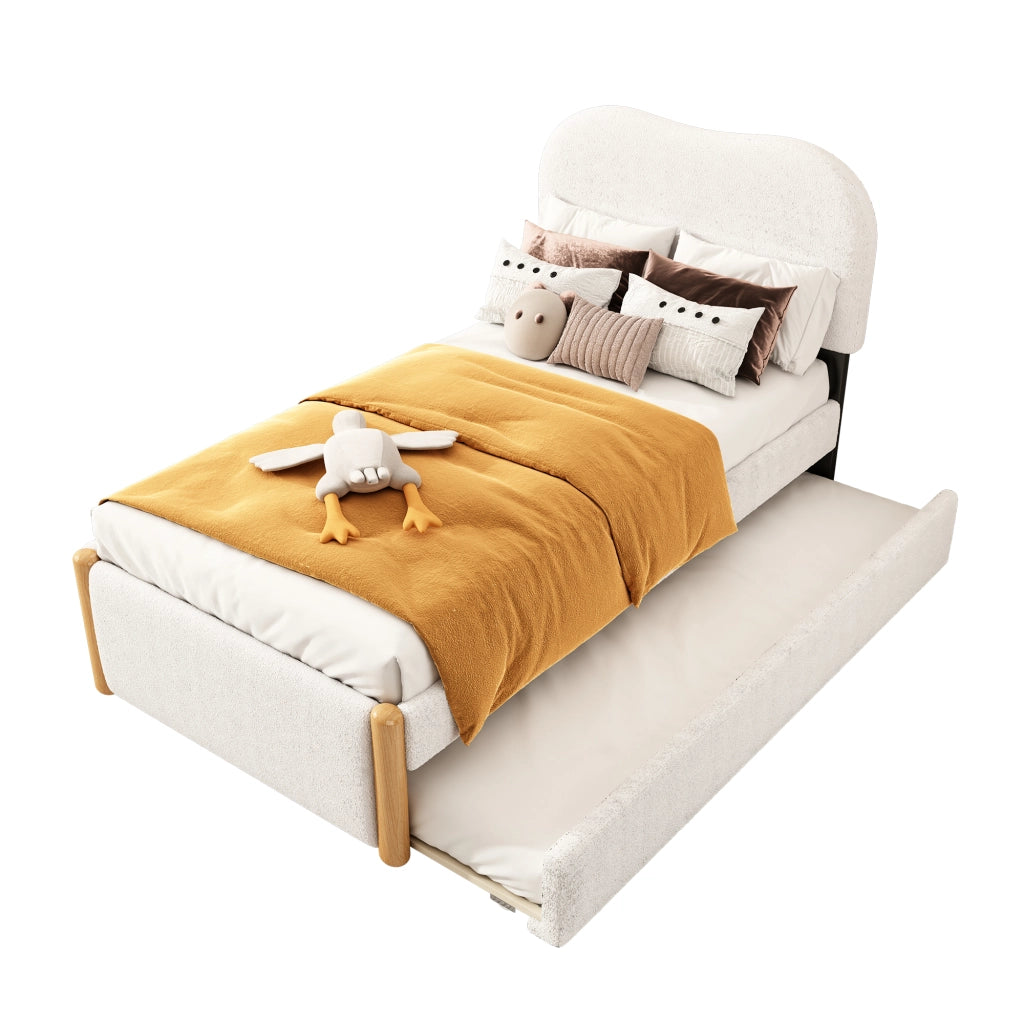 letto imbottito plush bianco 90 x 200 cm