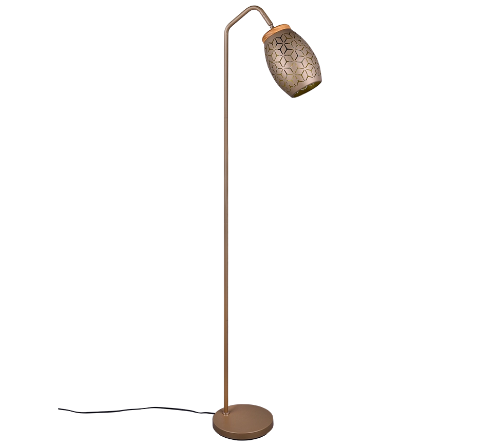 Piantana, metallo, caffè e legno, H 147 cm, Bidar