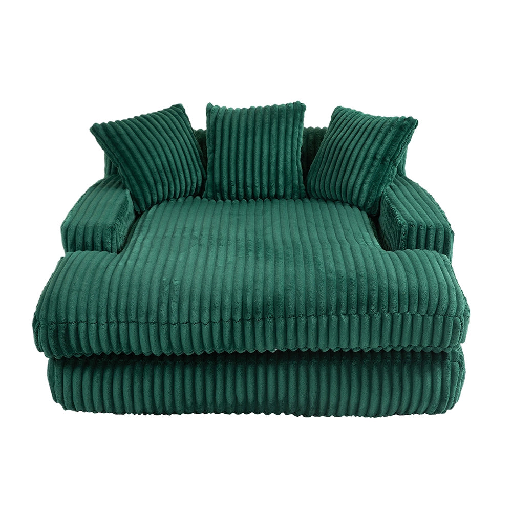 Cloud couch - Xylo - Velluto coste 3 cuscini verde smeraldo