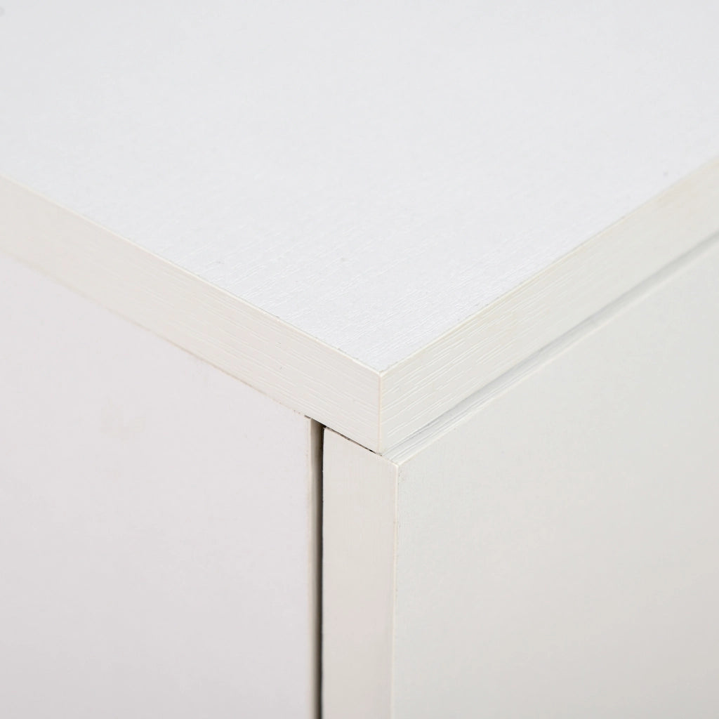 Mobile Portadocumenti ¨C Zephmum ¨C Legno con 2 ante e ruote, 60x35x65, Bianco