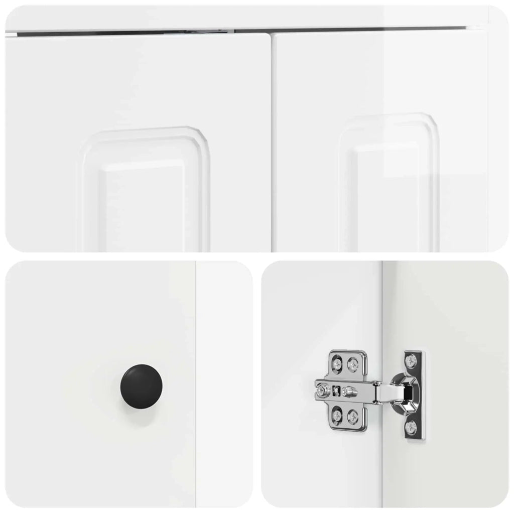 Set di mobili per il bagno Bianco Lucido 78,5 x 37,5 x 81 cm 3404178
