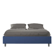 BS COM Letto matrimoniale contenitore apertura comoda imbottito 160x190 similpelle blu