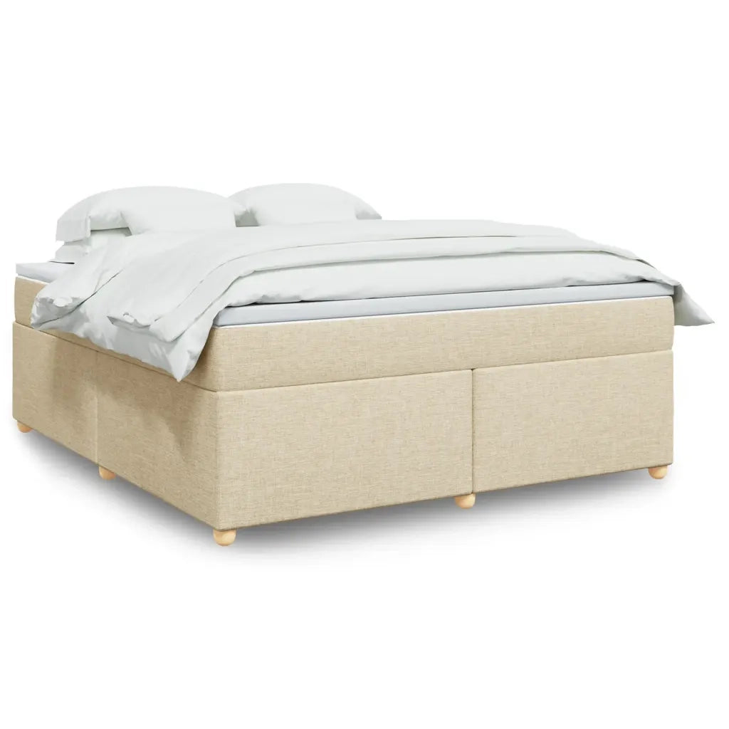 Giroletto a Molle con Materasso Crema 180x200 cm in Tessuto 3285399
