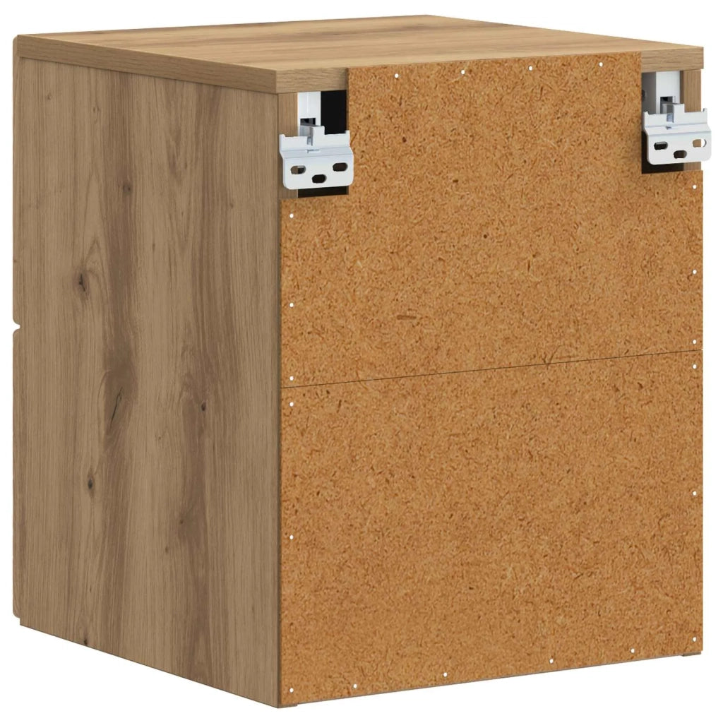 Mobiletto da notte a muro 2 pcs Rovere Artigianale 898824