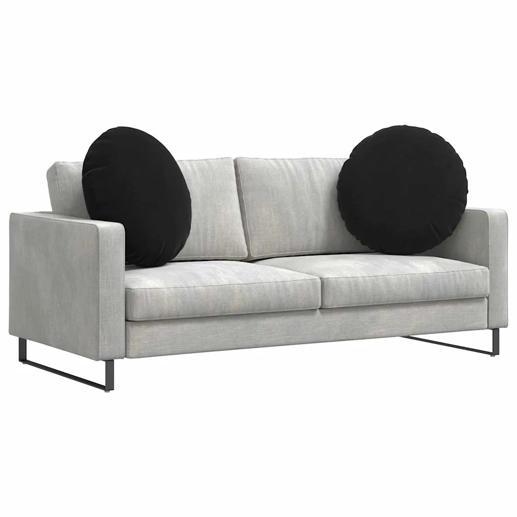 Cuscini per Seduta 2 pcs Nero Ø60 x 21 cm Velluto 42014217
