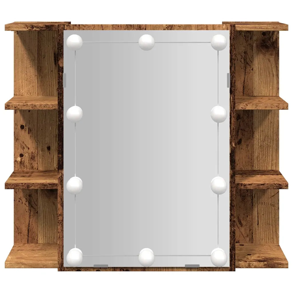 Mobile a Specchio | Armadio da bagno con LED Legno Antico 70x16,5x60 cm