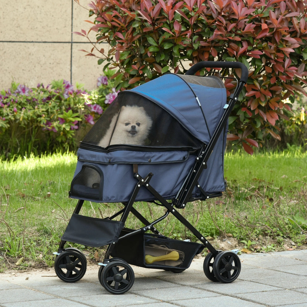 Carrello Portacani Pieghevole con Cesto ¨C zephmum ¨C Blu