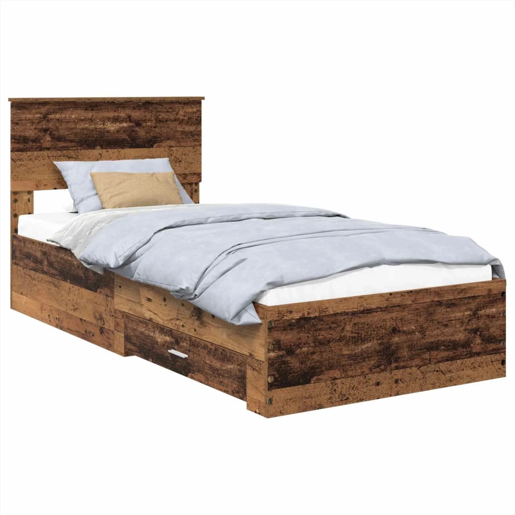 Struttura del letto con testiera Legno vecchio 100 x 200 cm 3408306