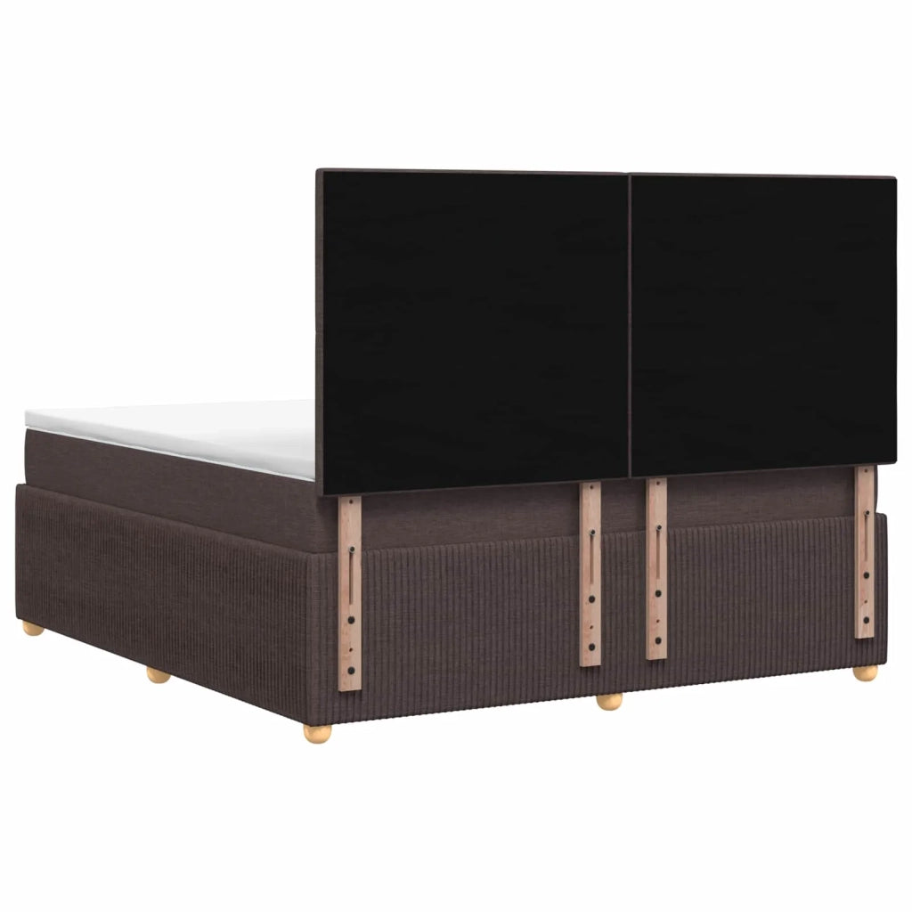 Letto Box Spring LED con Materasso Marrone Scuro 140 x 190 cm 3455863