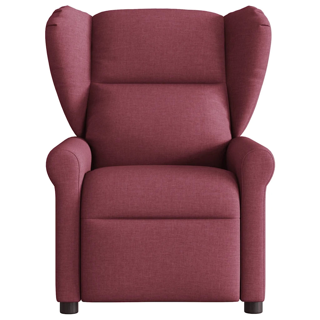 Poltrona Massaggiante Reclinabile Rosso Vino in Tessuto 4015669
