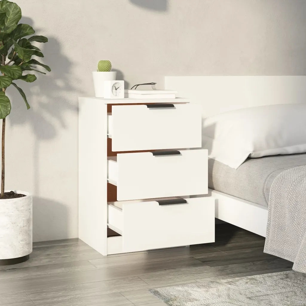 Comodini 2 pz-Set di 2 Tavolino da notte Bianchi 40x36x65 cm