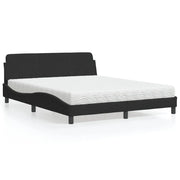 Letto con Materasso Dover Nero 160x200 cm in Velluto