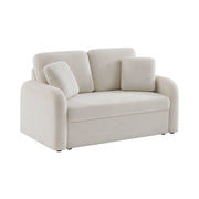 Divano in tessuto bouclé, 2 posti, crema