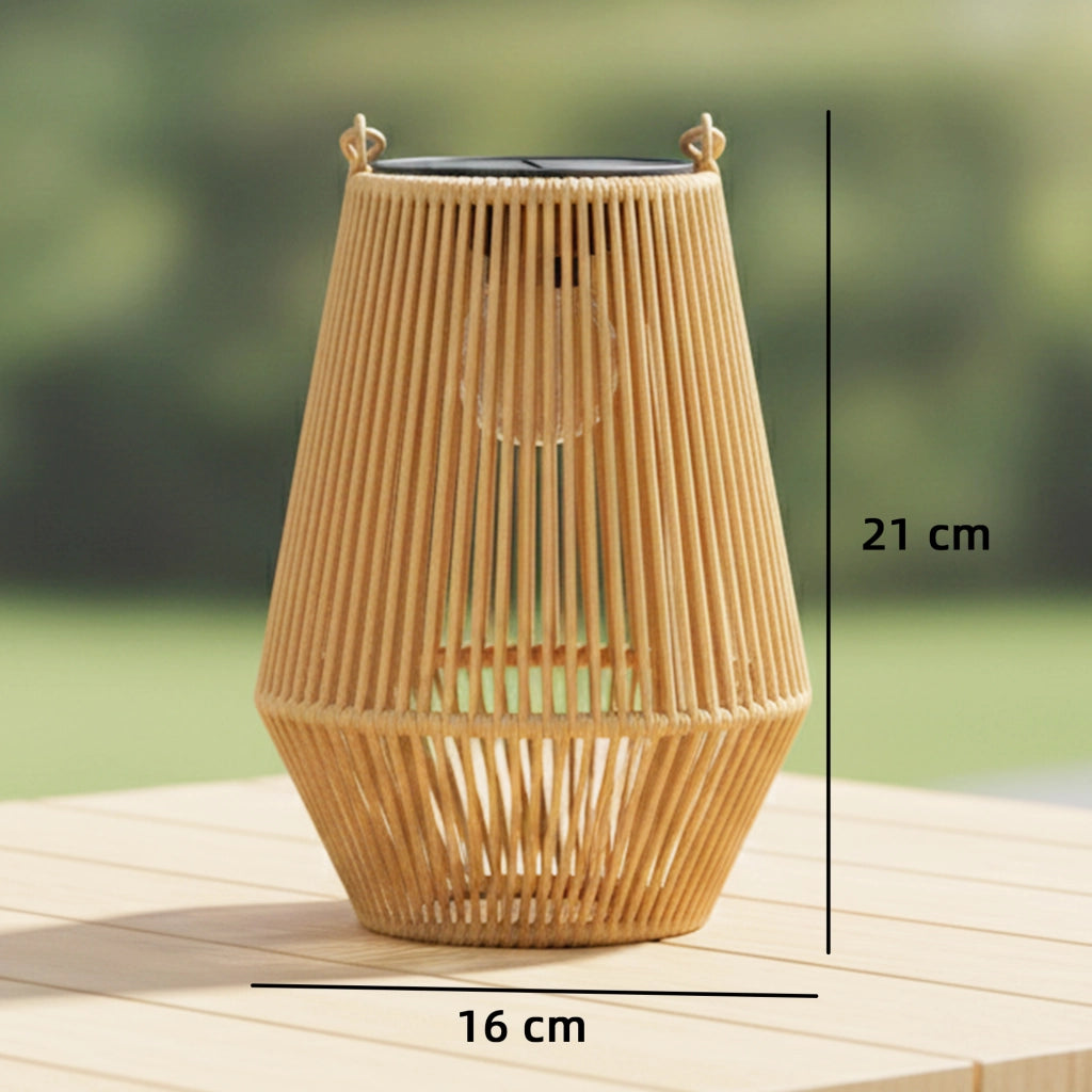 Set 2 Farole Solari da Esterno ¨C Minimal ¨C Rattan Marrone IP44