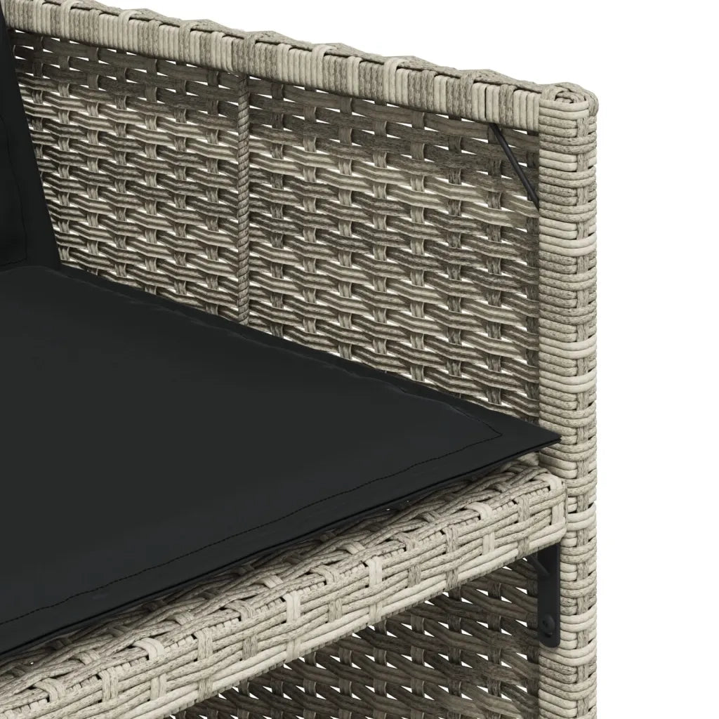 Set Pranzo Giardino 11pz con Cuscini Grigio Chiaro Polyrattan 3277738