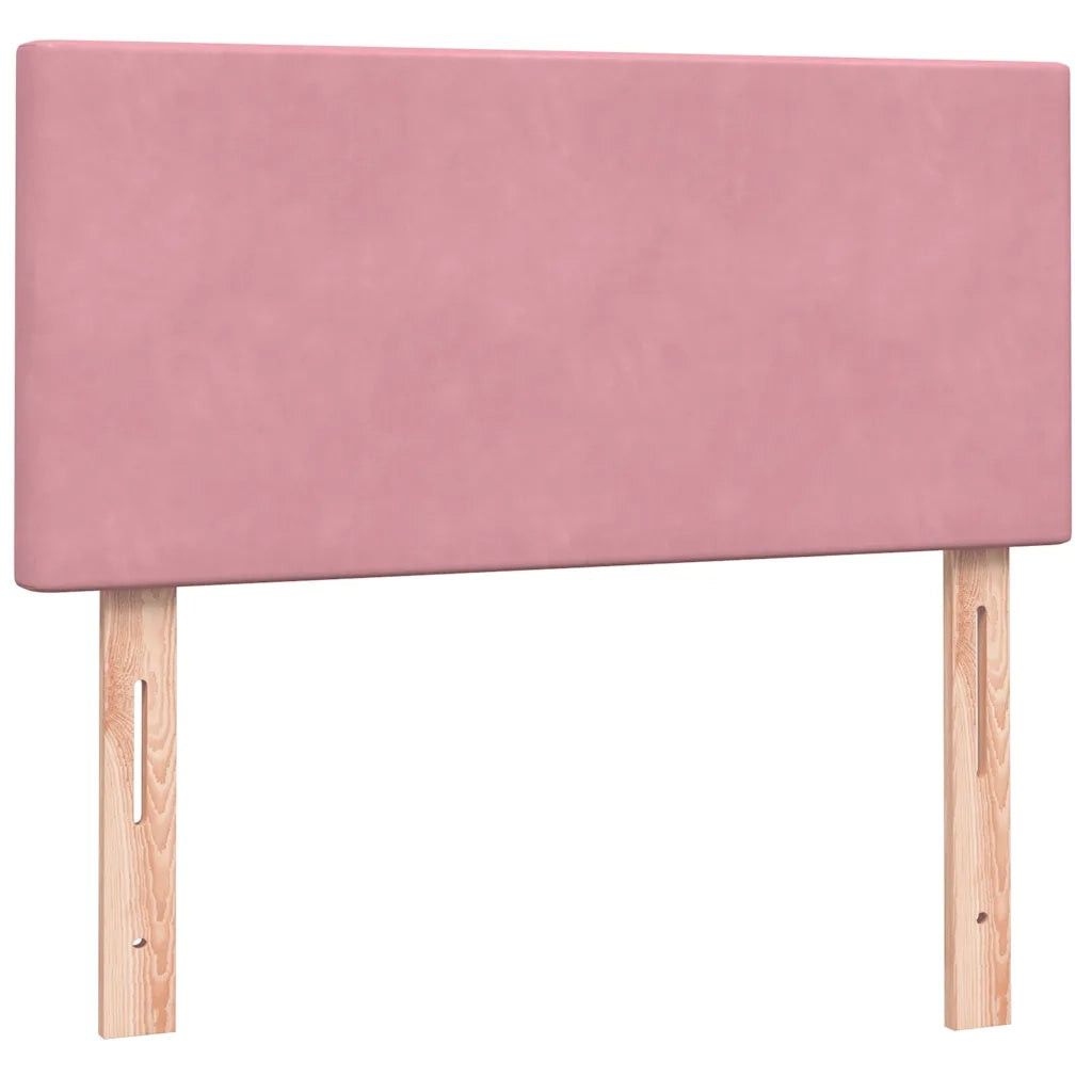 Letto a Molle con Materasso e LED Rosa 80x220 cm Velluto 3316718