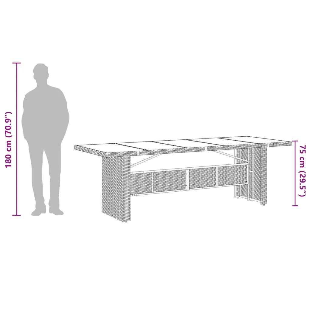 Set da Pranzo da Giardino 11pz con Cuscini in Polyrattan Grigio 3277559
